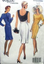 7999 VOGUE BACK BUTTON DRESS SLEEVES OR NOT PATTERN 6-10